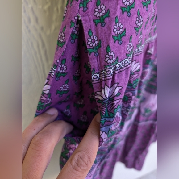 Vermont Country Store Dress Purple Cotton Patio Muumuu Pockets Housedress Small - Picture 4 of 5